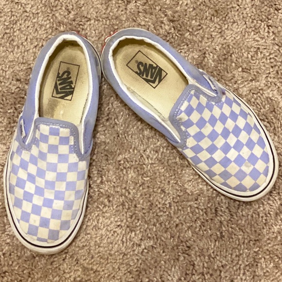 silver and white checkered vans
